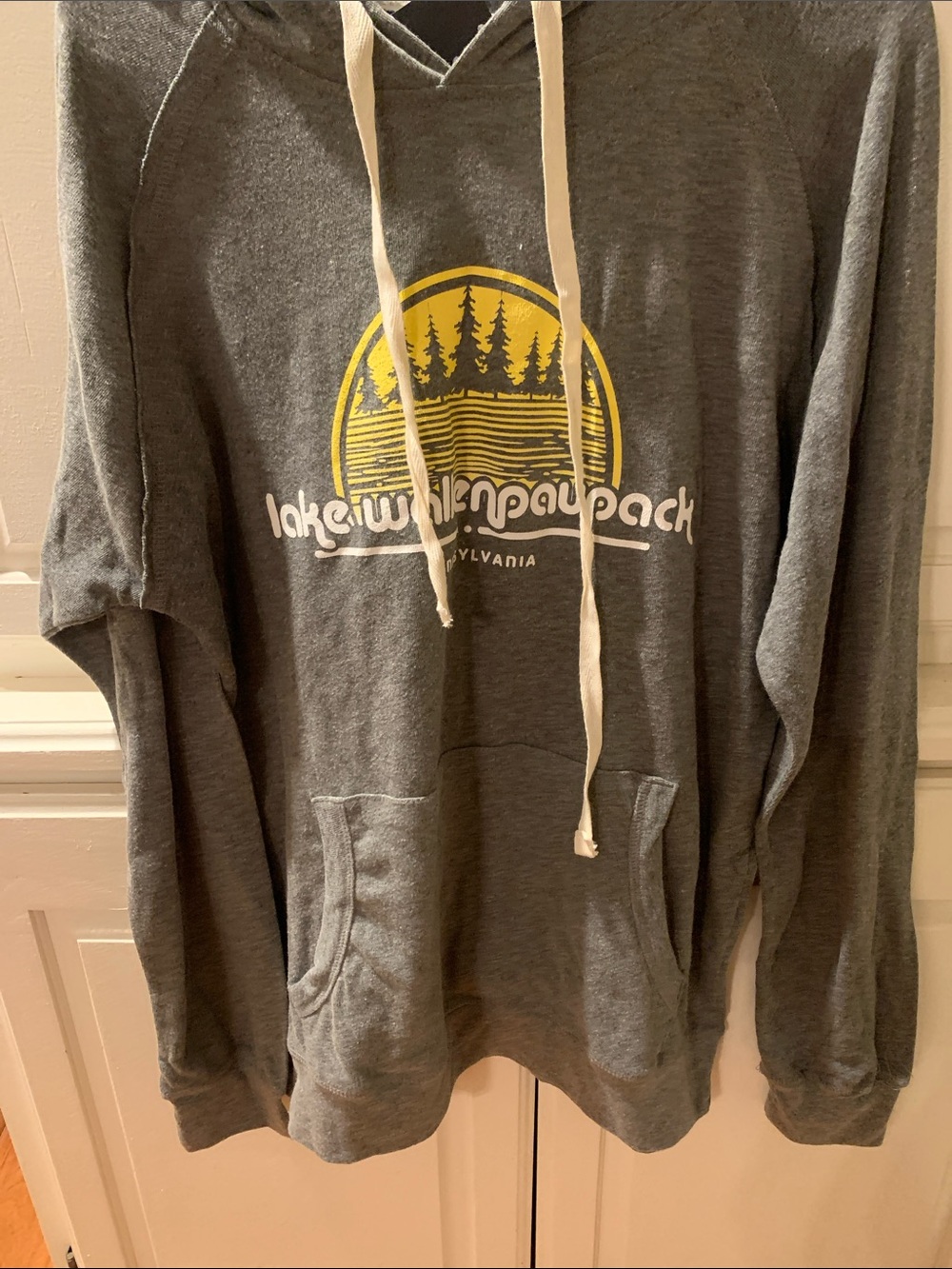 MV Sport Gray Hoodie with Yellow Lake Graphic